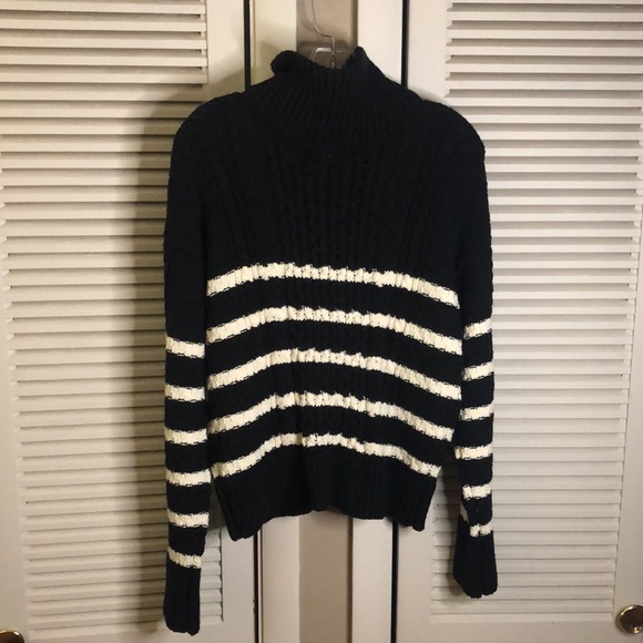 La Linge x Target Collab. Cotton Striped 1/4 Zip Convertible Collar Sweater - Picture 7 of 10